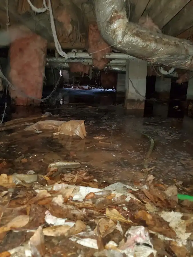 Crawl space flood assessment for Commercial Water Damage Restoration in Hoover